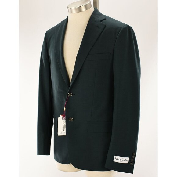 ROBERT GRAHAM Dark Green RENO Modern Fit Wool Mohair Suit Jacket 38R NWT